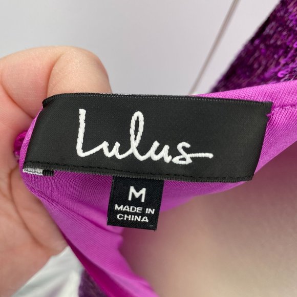 Lulu's Superstar Sequin sexy cocktail party dress size Medium NEW magenta - Picture 10 of 11